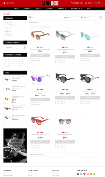 Разработка интернет-магазина очков и аксессуаров